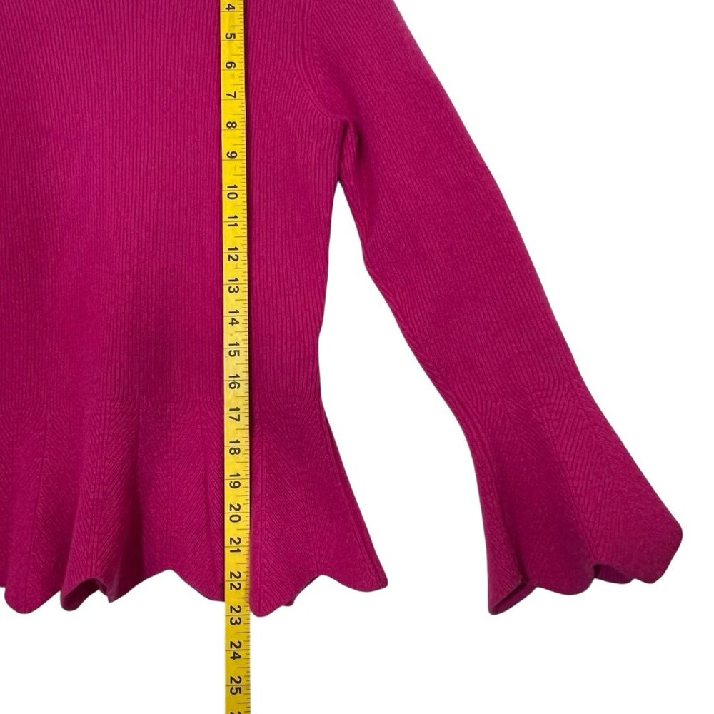 Ted Baker London Women’s Bobbe Peplum Sweater Wool Cashmere Blend Pink Size 2 - Picture 6 of 8